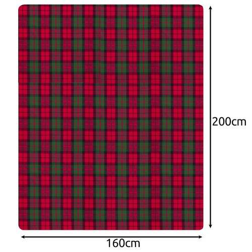 Oboustranná deka s beránkem Ruhhy 160x200cm Zimní Vánoční s kostkovaným vzorem 00024826